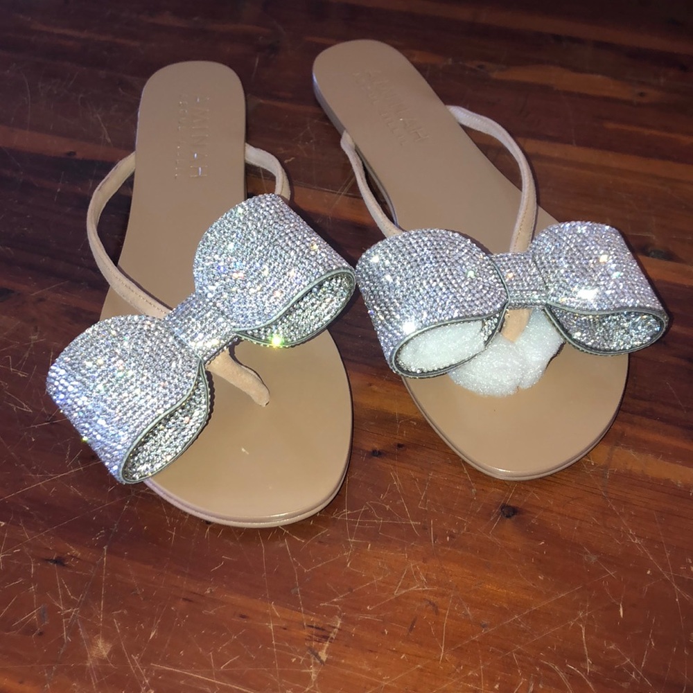 Aminah Abdul Jillil crystal flip flops